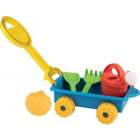 Húzós kocsi homokozó játékokkal