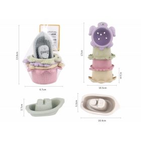 Kádjáték klt., 4 kifolyós edény, + kishajó ,