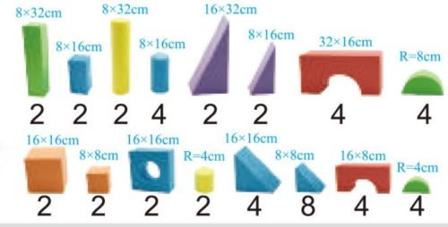 EVA-NAGYMÉRETŰ szivacsos építő  50db-os
