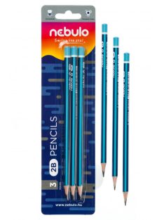 Grafit ceruza 2B, 3 db-os, Nebulo