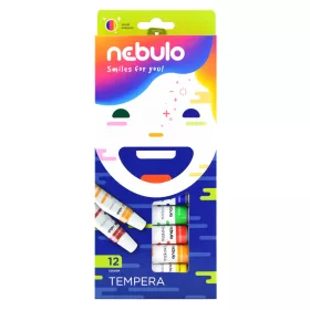 Tempera készlet, 12 ml-es, 12 színes, Nebulo