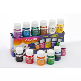 Tempera készlet, tégelyes, 25 ml-es, 12 színes, Nebulo