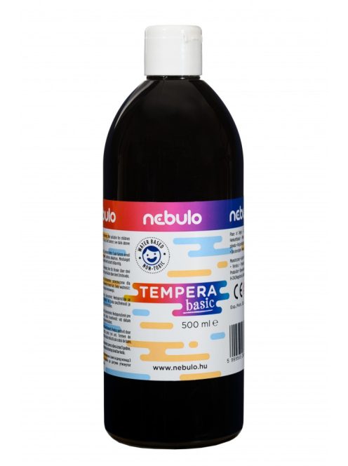 Tempera festék, 500 ml-es, fekete, Nebulo