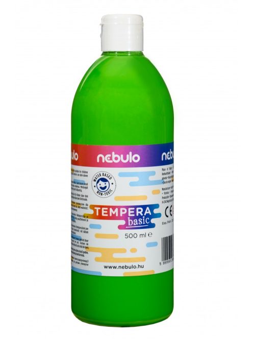 Tempera festék, 500 ml-es, világoszöld, Nebulo