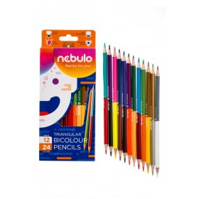 Kétvégű, 12/24 színes ceruza készlet NEBULO