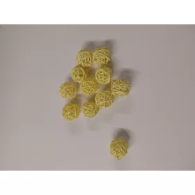 Rattan golyó vessző gömb 3cm sárga 72db/cs
