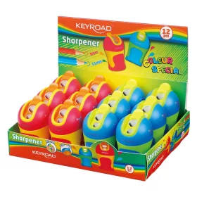   Hegyező 2 lyukú tartályos, fedeles, ceruzahegy gömbölyítő Keyroad Colour Special vegyes színek