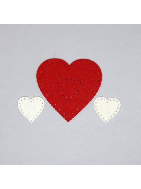 Filcfigura készlet, varrható(piros szív és szív)